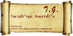 Tarjányi Gusztáv névjegykártya